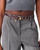 maje maje Slim leather belt with eyelets - 4