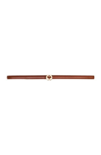 maje maje Slim smooth leather logo belt