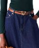maje maje Slim smooth leather logo belt - 3
