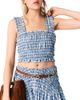 Maje Maje Smocked Rhinestone Cotton Top - 1