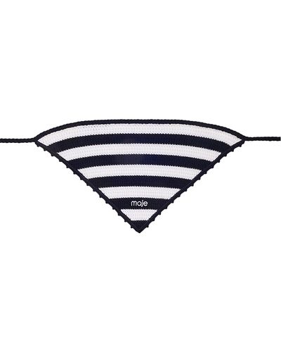 Maje Maje Striped Crochet Triangle Bandana