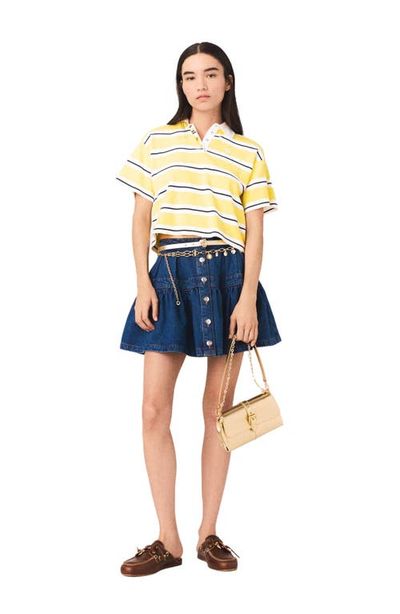 maje maje Striped short-sleeve polo