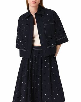 Maje Maje Studded Cropped Shirt