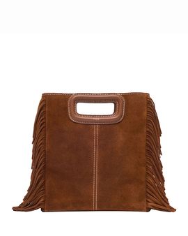 Maje Maje The M Fringed Brown Suede Crossbody Bag
