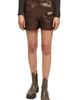 maje maje Tou High Waist Lambskin Leather Shorts - 1