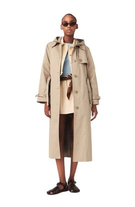 maje maje Trench with removable hood