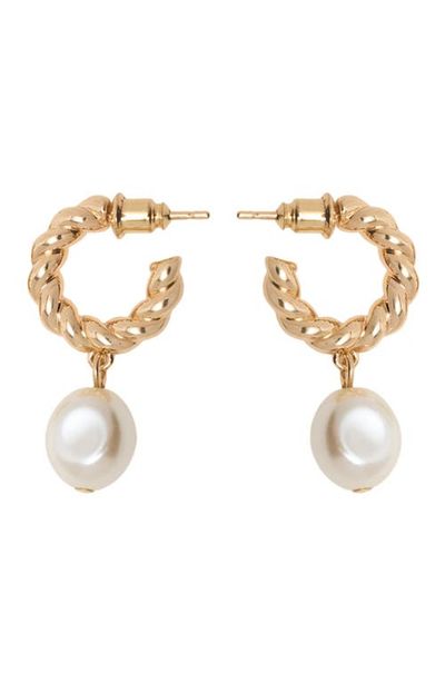 maje maje Twisted bead hoop earrings
