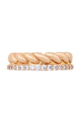 maje maje Twisted gold rhinestone ring 