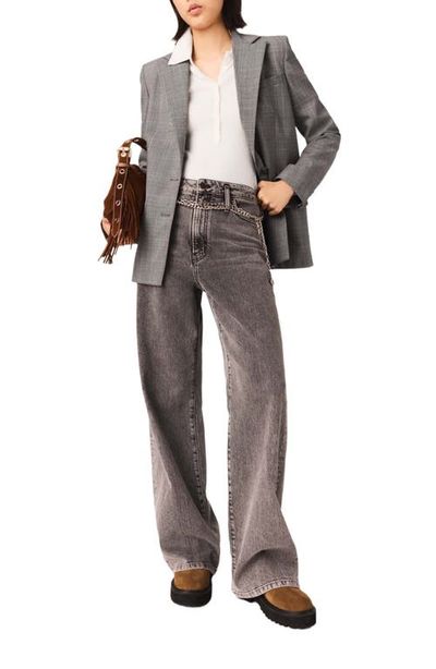 maje maje Wide-leg jeans with chain-link belt