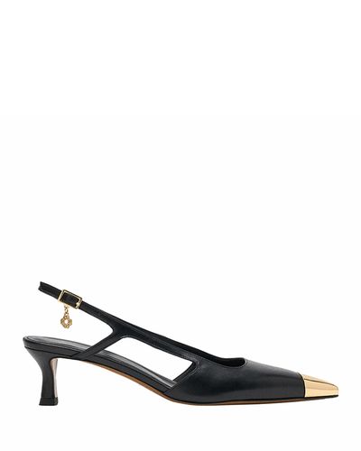 Maje Maje Women's Fayna Toe Cap Leather Slingback Pumps