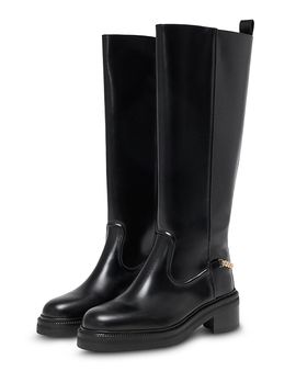 Maje Maje Women's Leather Chain Knee High Boots