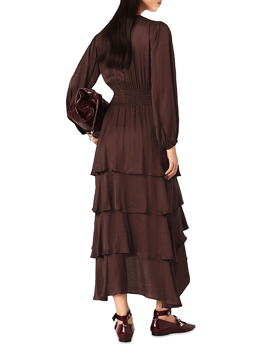 maje ruffled maxi dress Ruffled maxi dress