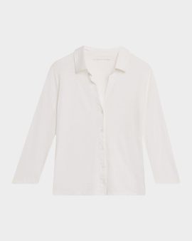 Majestic Filatures 3/4-Sleeve Stretch Linen Shirt
