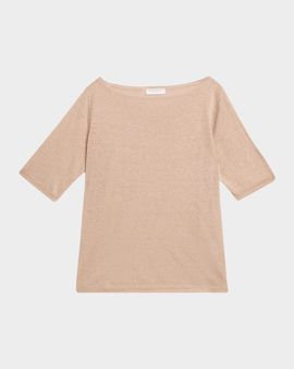 Majestic Filatures Bateau-Neck Linen Knit Top