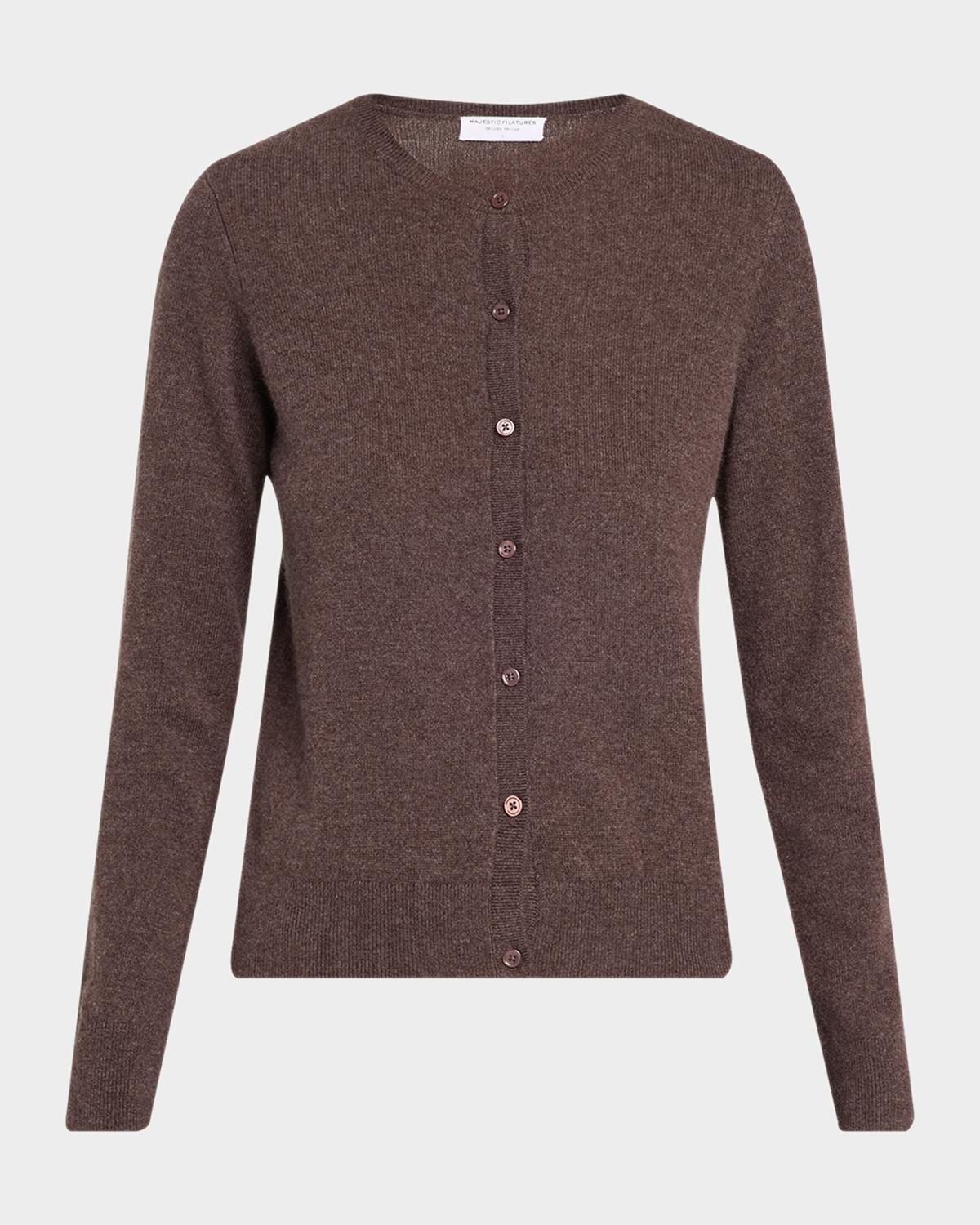 Majestic Filatures Cashmere Button-Front Crewneck Cardigan