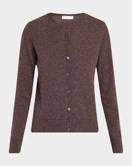 Majestic Filatures Cashmere Button-Front Crewneck Cardigan