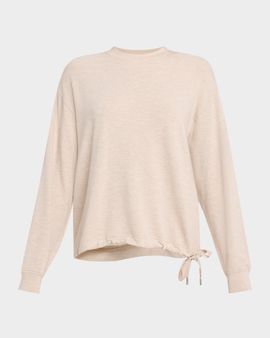 Majestic Filatures French Terry Drawstring-Hem Pullover
