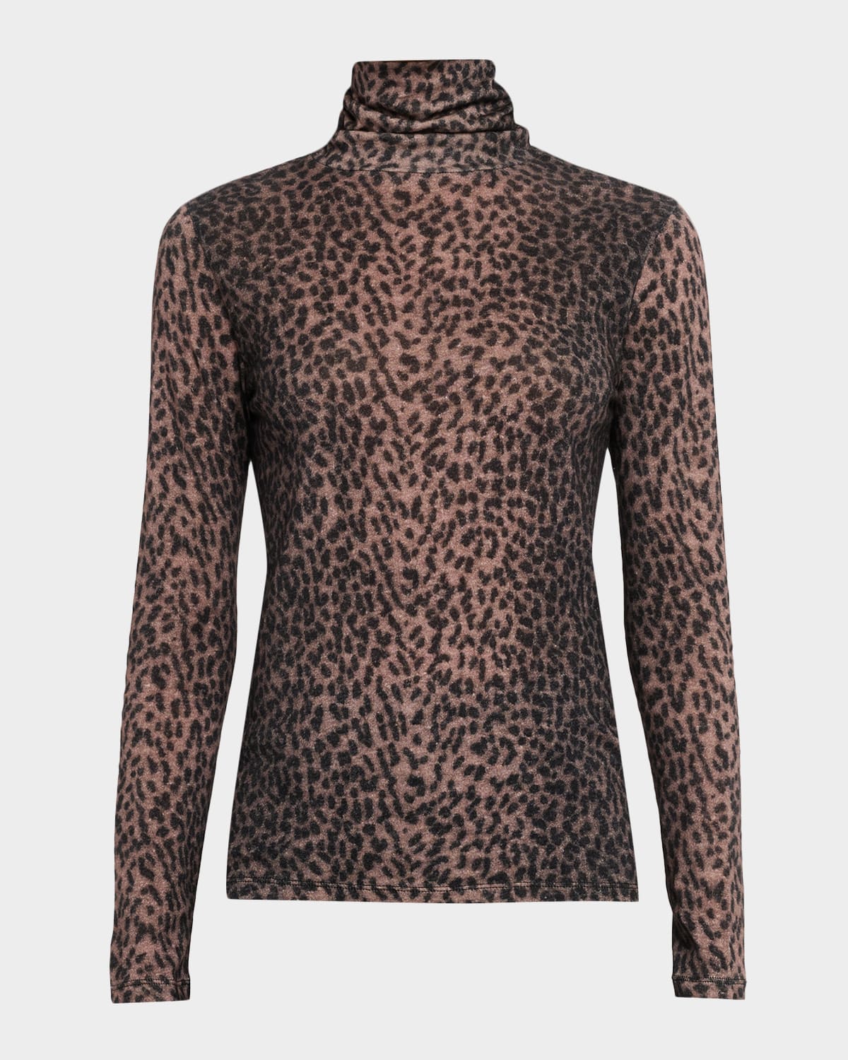 Majestic Filatures Leopard-Print Turtleneck Pullover