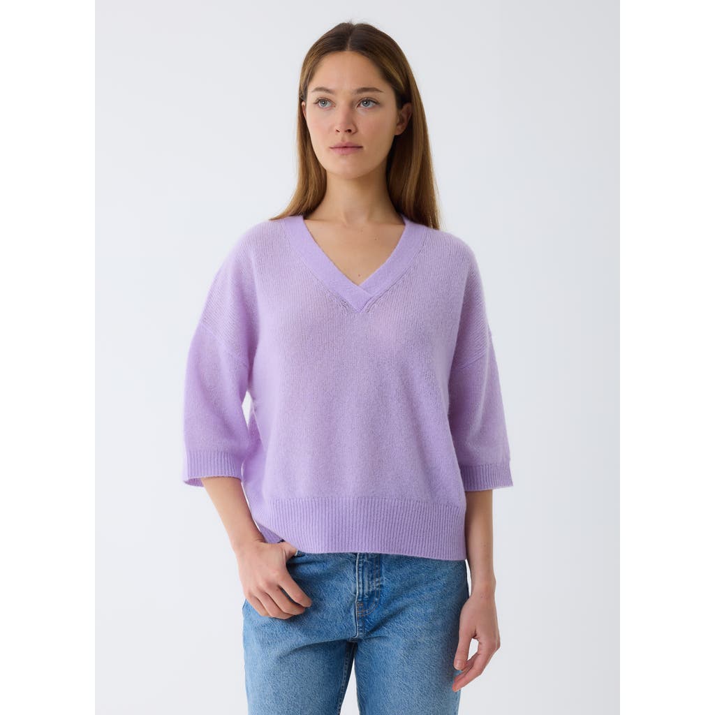 Majestic Filatures Majestic Filatures Cashmere Silk 3/4 Sleeve V-Neck