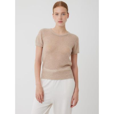 Majestic Filatures Majestic Filatures Cashmere Silk Mesh Short Sleeve Crewneck
