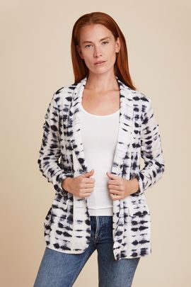 Majestic Filatures Majestic Filatures Linen Tie Dye Open Blazer