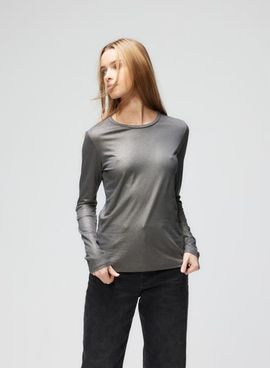 Majestic Filatures Majestic Filatures Lyocell Cotton Metallic Long Sleeve Crewneck