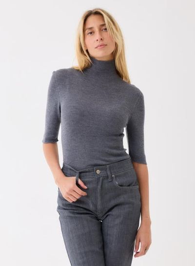 Majestic Filatures Majestic Filatures Merino Rib Knit Elbow Sleeve Turtleneck