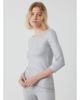 Majestic Filatures Majestic Filatures Metallic 3/4 Sleeve Boatneck Top with Merrow Edge - 1