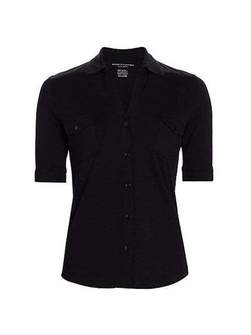 Majestic Filatures Majestic Filatures Soft Touch Elbow Sleeve Pocket Shirt