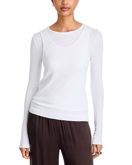 Majestic Filatures Majestic Filatures Soft Touch Rib Double Layer Long Sleeve Tee
