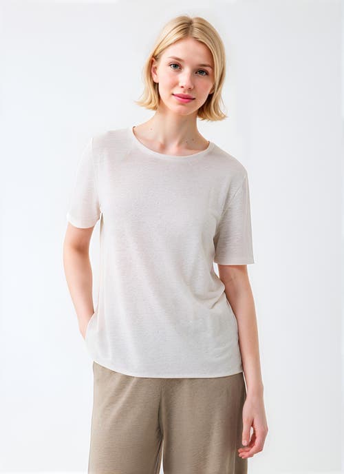Majestic Filatures Majestic Filatures Stretch Linen Elbow Sleeve Semi Relaxed Crewneck T-Shirt
