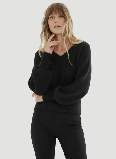 Majestic Filatures Majestic Filatures Ultra Soft Knit Long Sleeve V-Neck Sweater