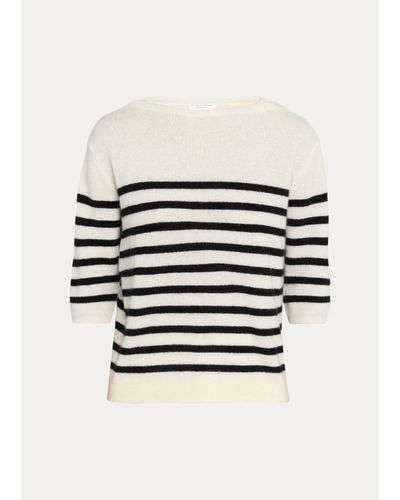 Majestic Filatures Merino Extrafine Striped Crewneck Sweater