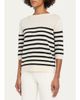 Majestic Filatures Merino Extrafine Striped Crewneck Sweater - 4