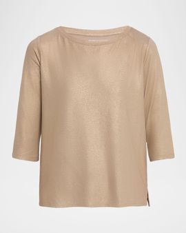 Majestic Filatures Metallic Three-Quarter Sleeve T-Shirt