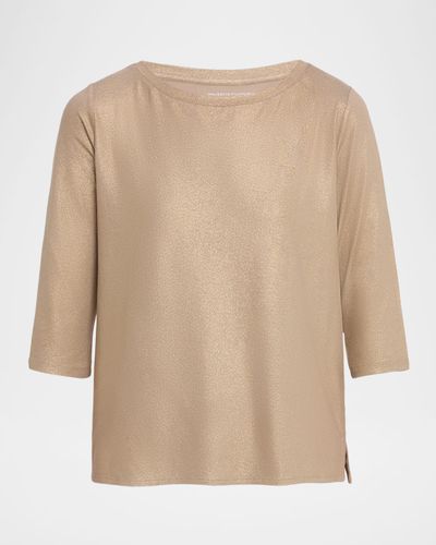 Majestic Filatures Metallic Three-Quarter Sleeve T-Shirt