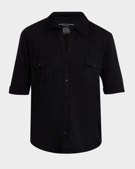 Majestic Filatures Soft Touch Elbow-Sleeve Shirt