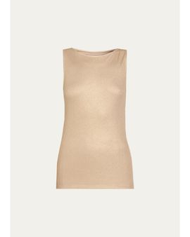 Majestic Filatures Soft Touch Metallic Knit Tank Top