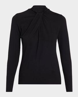Majestic Filatures Soft Touch Twist-Front Keyhole Cutout Top