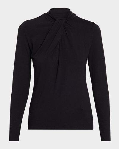 Majestic Filatures Soft Touch Twist-Front Keyhole Cutout Top