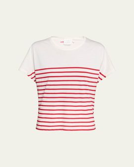 Majestic Filatures Striped Organic Cotton Crewneck Top