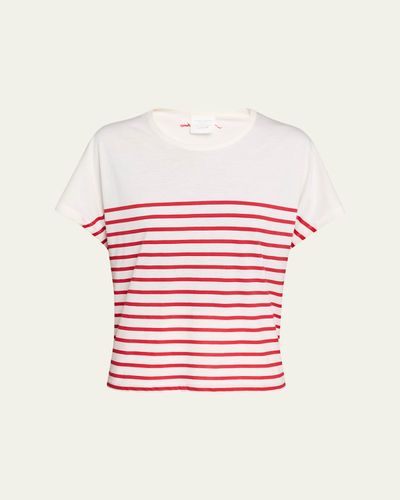 Majestic Filatures Striped Organic Cotton Crewneck Top