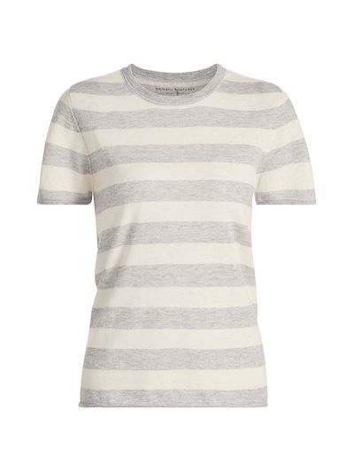 Majestic Filatures Women's Cashmere Stripe Crewneck T-Shirt