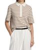 Majestic Filatures Women's Cotton-Linen Striped Polo Shirt - 3