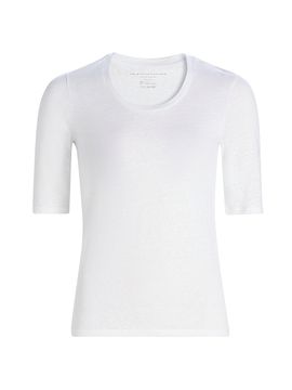 Majestic Filatures Women's Scoopneck Stretch Linen Top