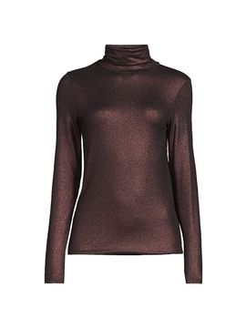 Majestic Filatures Women's Soft-Touch Metallic Long-Sleeve Top