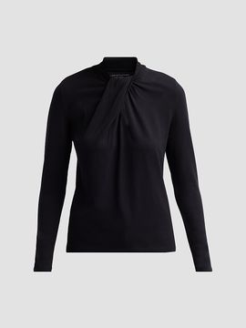 Majestic Filatures Women's Soft Touch Long-Sleeve Twist-Neck Top