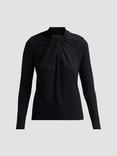 Majestic Filatures Women's Soft Touch Long-Sleeve Twist-Neck Top