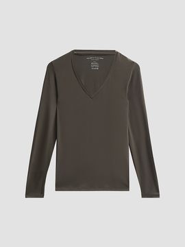 Majestic Filatures Women's Soft Touch Long-Sleeve V-Neck T-Shirt