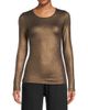 Majestic Filatures Women's Soft Touch Metallic Crewneck Top - 3